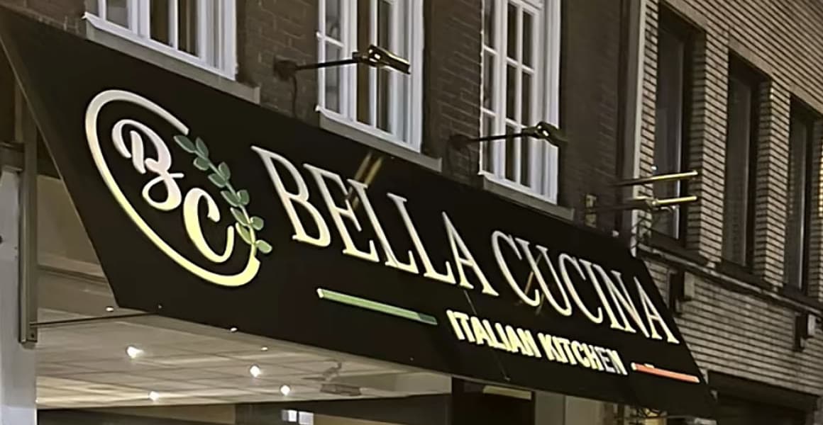 De gevel van Bella Cucina Italian Kitchen in Waregem